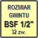 Piktogram - Rozmiar gwintu: BSF 1/2" 32zw.